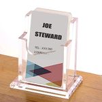 Acrylic Business Card Holder for Desk, Vertical Clear Business Name Card Display Stand, Desk Accessory Business Name Card Organizer (Vertical, 1-Slot)