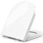 STOREMIC Toilet Seat Soft Close White D Shape, Soft Close Toilet Seat - Bottom Fixing/Top Fixing, Quick Realease Toilet Seat for Easy Cleaning, Sturdy Anti-Bacterial PP Materials