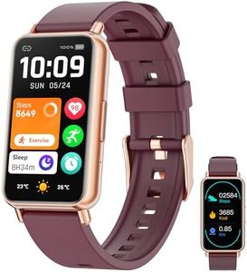 Fitness Tracker Watch for Men Women, 1.47" Smartwatches with 24/7 Heart Rate/Sleep Monitor/Calorie Monitor, 100+ Sports Modes Activity Trackers, Smart Watch for with Android iOS Wine Red