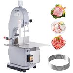 VEVOR Commercial Electric Meat Bandsaw, 1100W Stainless Steel Countertop Bone Sawing Machine, Workbeach 19.3" x 15", 0.16-7.9 Inch Cutting Thickness, Frozen Meat Cutter with 6 Blades for Rib Pork Beef