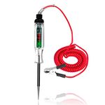 Automotive Circuit Tester, DC 3-24V Test Light with Portable PU Extended Spring Wire, Heavy Duty Auto Circuit Tester, Vehicle Circuits Low Voltage Light Tester for Various Vehicles