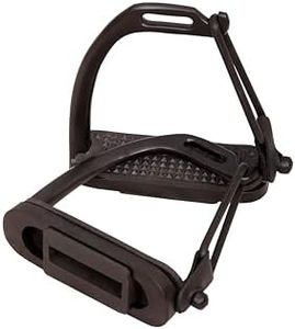 Peacock Black Matte Safety Stirrups Horse Riding S/Steel with TREADS (4.75" inch)