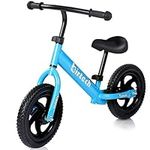 12" Balance Bike Carbon Steel Frame No Pedal Walking Balance Bike Training Bicycle for Kids and Toddlers 2-6 Years Old (blue)