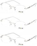 LUFF Rimless Reading Glasses for Wo