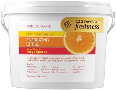 SMELLS BEGONE Odor Absorber Gel - Air Freshener & Odor Eliminator for Homes, Garages & Commercial Buildings - Industrial Size - Energizing Citrus Scent - 1 Gallon
