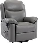 The Devon - Dual Motor Mobility Riser Recliner Arm Chair - Grey Genuine Leather