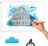 A3 Led Light Box ELICE Light Pad Tracing Board Ultra-Thin Adjustable Brightness Light Copy Board for Diamond Painting Artists Drawing Animation Sketching Designing Powered by USB