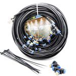 2RZ Misting Cooling System Kit 59FT(18M) Misting Line DIY Outdoor Mist Cooling Kit+21 Brass Nozzles Garden Misting Irrigation System for Lawn Patio Garden Greenhouse