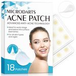 Microdart Acne Patch -18Pcs Nano Micro Needle Acne Pimple Patches - Early Stage & Deep Pimples Skincare Invisible Hyaluronic Acid Hydrocolloid Patch for Face Chin or Body Add Tea Tree Oil