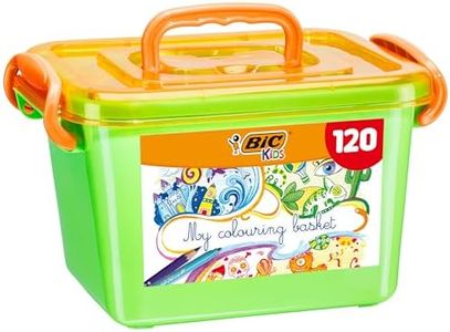 BIC Kids My Colouring Basket, Set Colori per Bambini, 60 Matite Colorate + 60 Pennarelli Colorati, 120 Unità, Idea Regalo, Cancelleria Casa e Scuola