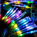 Lewtemi 48 Pieces Glow Fiber Wands Sticks LED Light Up Wands Fiber Optic Wands LED Flashing Sticks Glow Flashing Wands Fiber Optic Wands for Party Favors, Colorful, Battery Operated (Vivid Colors)