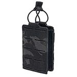 IDOGEAR Tactical Single Mag Pouches Open-Top MOLLE Magazine Pouch for M4 M14 M16 AR-15 5.56MM Rifle Magazines (Multi-camo Black)