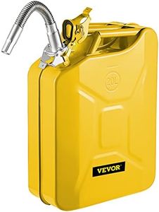 VEVOR Jerry Fuel Can, 5.3 Gallon / 20 L Portable Jerry Gas Can with Flexible Spout System, Rustproof ＆ Heat-resistant Steel Fuel Tank for Cars Trucks Equipment, Yellow
