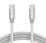 KP TECHNOLOGY [6.6ft/2m USB C Fast Charger Cable For Google Pixel 9 / Pixel 9 Pro/Pixel 9 Pro XL/Pixel 9 Pro Fold/Pixel 8A / 8/8 Pro / 7a / Pixel Fold / 7/7 Pro / 6A / 6/6 Pro (SILVER)