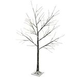 WeRChristmas Pre-Lit LED Tree with Snow Christmas Decoration, 4 feet/1.2 m - Brown/White