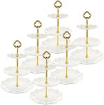 AKOLAFE 6 Pack 3 Tier Cake Stand Wh