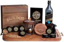 Whiskey Smoker Kit | Cocktail Smoker Kit with Quad Flame Torch, Scorch Shield, Lid, 6 Wood Chips & Wooden Box for Smoked Old Fashioned| Bourbon Smoker| Whiskey Gift for Men (No Butane Incl.)