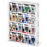 Acrylic Display Case Compatible with Funko Bitty Pop, Clear Bitties Figure Collection Display Stand, Tiered Mini Figurines Shelf Holder for Bittys Collectibles, Miniatures Bitty Display Box