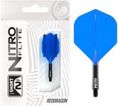 RED DRAGON Darts – Nitro Flite Integrated Flight & Shaft System – No.2 Shape and Design – Black & Blue Colour, Short Length