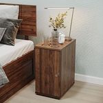 Wakefit Bedside Table| Engineered Wood Side Table with Storage with Single Drawer | 1 Year Warranty | - Tinker - Columbian Walnut