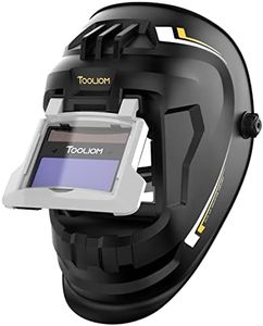 TOOLIOM Auto Darkening Welding Helmet True Color 1/1/1/1 Flip Front Welding Hood with Adjustable Shade Range 4/9-13 Solar/Battery Powered Welder Mask for TIG MIG Welder Helmet