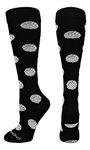 MadSportsStuff Volleyball Print Over The Calf Socks (Black, Medium)