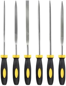 MORROWIND Small 6-Piece Needle File Set, Diameter 0.11" Length 5.51" Hardened Alloy Steel Mini File for Metal Wood Plastic, Includes Flat, Warding, Square, Triangular, Round, Half-Round, Yellow