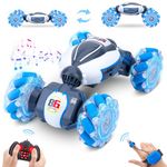 Dysaim Remote Control Car, Gesture Sensing RC Stunt Car Toys, 2.4GHz 4WD RC Drift Car, Creative Gifts for Kids Boys Girls Ages 6+, Double Sided Rotating Off Road Vehicle 360° Flips with Lights Music