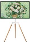 ETHU Tripod TV Stand, Tripod Easel TV Stand for 32-65 inch LED LCD Screen Flat Curved Screen, Height Adjustable Studio TV Display Stand with 140° Swivel for Bedroom, Living Room, Corner TV Stand