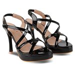 Mosac Women Trendy & Fashionable Pencil Heel Fashion Sandal Fully Stylish (Black) - 3 UK