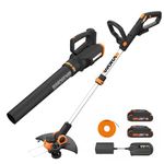 WORX 20V String Trimmer Cordless & Edger 3.0 + Leaf Blower Cordless with Battery and Charger Turbine