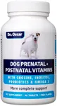 Dog Prenatal Vitamins. The Only Prenatal Vitamins for Dogs with Omega 3, Probiotics, Choline & Inositol, Key for Mother & Puppies. 2in1 Postnatal & Prenatal Dog Vitamins + Folic Acid 90 Tablets