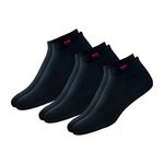 NAVYSPORT Socks for Men Solid Ankle Length Cotton Socks, Free Size, Pack of 3 (Black)