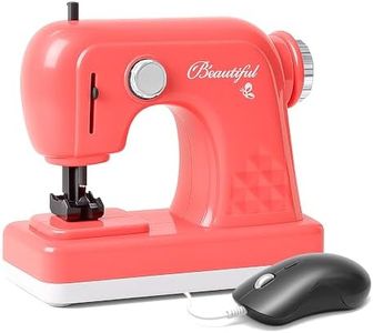 VGRASSP Mini Sewing Machine Toy For Kids With Mouse Button Control - Pretend Play Household Toy With Up-Down Motion And Built-In Light - Creative Role-Play Learning Gift - Color As Per Stock