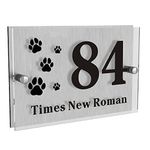 House Numbers Plaques Acrylic Door Number Plaques for Wall Personalised Door Signs Modern Glass Effect Rectangle Road Name House Number Plaques(Design 4)