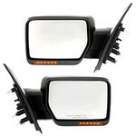 AutoShack Driver and Passenger Mirrors Power Black Textured Heated Manual Folding Pair of 2 Replacement for 2009 2010 2011 Ford F-150 3.5L 3.7L 4.6L 5.0L 5.4L 6.2L V6 V8 4WD AWD RWD KAPFO1320349PR