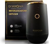 Di'Aroma Waterless Portable Aroma Oil Diffuser (Black) Rechargeable USB Type-C, Aromatherapy 100% Pure Concentrated Essential Oil Nebulising Diffuser for Car, Office, Home, Bedroom,Spa.