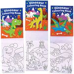 Baker Ross FC991 Dinosaur Mini Colouring Books for Kids - Pack of 12, Entertaining Travel Activities and Party Favours, Dinosaur