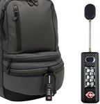 TSA Approved 3-Digit Combination Luggage Lock – Heavy Duty Alloy Body Zipper Lock for Travel, Suitcase, Backpack & Gun Case - Black