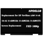 HPDELGB for HP Pavilion x360 14-ek 14t-ek 14-ek0013dx 14-ek0023dx 14-ek0015TU 14-ek0097nr 14-ek0033dx N09468-001 15.6 inch FHD 1080P IPS LCD Touch Screen Display Digitizer Assembly Bezel with Board