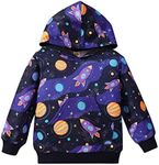 NUBEEHOHO Toddler Boy Hoodie Cartoon Graphic Fall Clothes Kids Cute Sweatshirts With Kangaroo Pocket 2-8T, Rocket-purple, 8 Years