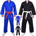 MAR | Lightweight Judo Uniform, Blue Judo Suit, Martial Arts Uniform, Judo Gi Adult, Judo Suits for Kids, BJJ, Aikido Suit (370g) + FREE Judo Belt (4/170cm)