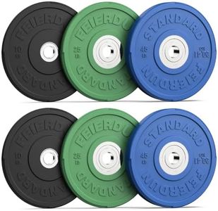 FEIERDUN 2" Color Olympic Bumper Plate Weight Plate 160LBS for Strength Training - 100% Virgin Rubber