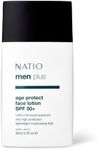 Natio Australia Men Plus Age Protect Face Lotion SPF 50+ 60ml - Sunscreen for Men UVA/UVB Sun Protection - Moisturising Facial Fluid - Vegan Friendly, Hydrating Formula - Made in Australia