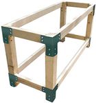 vikofan 8 Pcs Workbench Bracket Kit Sturdy Steel Angle Brackets Multi-Angle Joint Fastener Shelf Fit for Desk Edge & Box & Wood Beam with Screws