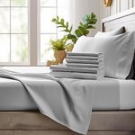 Bamboo Bay 6 Piece Full Size Bed Sheets Set - 100% Viscose Made From Bamboo Sheets Full Size Set - Ultra Soft Cooling Sheets for Hot Sleepers - Full Size Sheets Set Fits Up to 16" Mattress, Light Grey