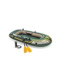 INTEX 68347EP Seahawk 2 Inflatable Boat Set: Includes Deluxe 48in Aluminum Oars and High-Output Pump – SuperStrong PVC – Fishing Rod Holders – 2-Person – 520lb Weight Capacity