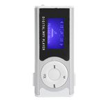 Tbest Mini Mp3 Players, Mp3 Player 5 Pack, Cheap Mp3 Players, Portable Sports Mp3 Flashlight Mini Backclip Lcd Mini Screen Music Media Player(Black) (Silver)
