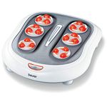 Beurer Shiatsu Foot Massager with 18 Rotating Massage Nodules for Tired Feet, Plantar Fasciitis and Nerve Pain, 2 Speed Settings, Built in Heat Function, FM60