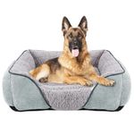 JOEJOY Extra Large Dog Sofa Bed, Waterproof Lamb Fleece PP Cotton XL Dog Bed With Nonskid Bottom, Washable Dog Bed For Large Labrador, German Shepherd, Light Grey/89x64x23cm